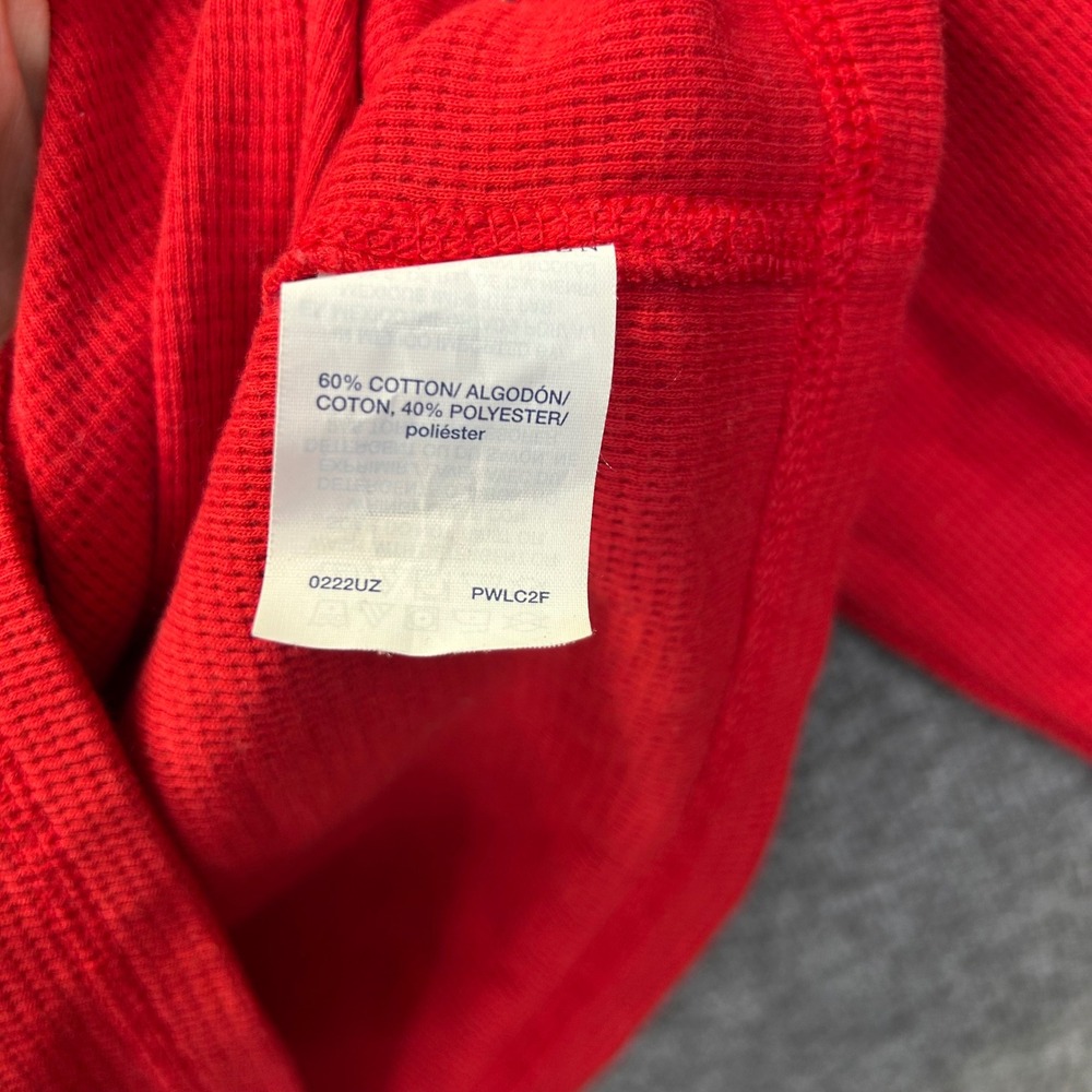 Polo Ralph Lauren Mens Red Waffle Knit Thermal Long Sleeve Sleep Shirt Size L - Picture 5 of 10